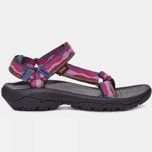 Teva Women's Striped Sandals - Black and Pink